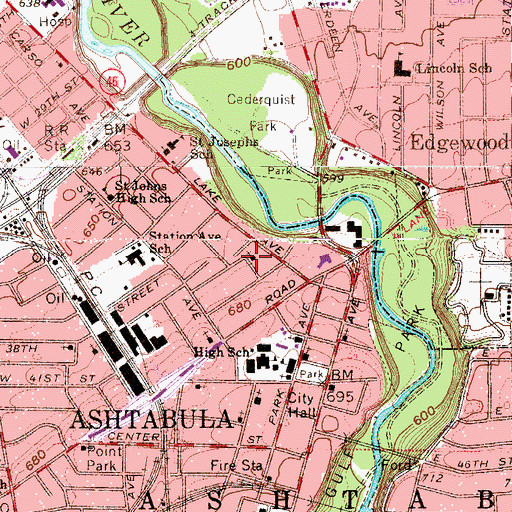 Topographic Map of Harbor Baptist Church, OH