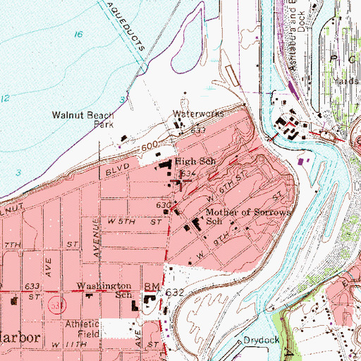 Topographic Map of Lake Avenue United Methodist Church, OH