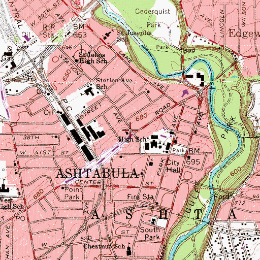 Topographic Map of Messiah Lutheran Church, OH