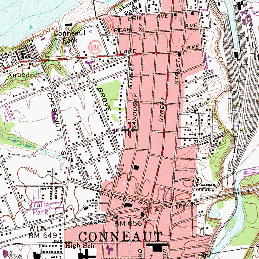 Topographic Map of Saint Francis Cabrini School, OH