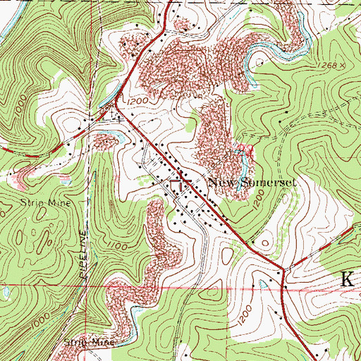 Topographic Map of New Somerset, OH