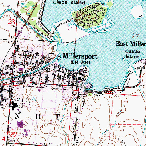 Topographic Map of Summerland Beach, OH