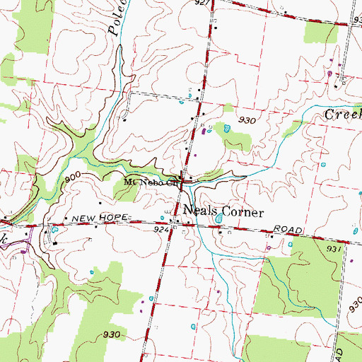 Topographic Map of Mount Nebo Methodist Church, OH