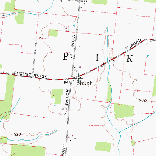 Topographic Map of Shiloh School (historical), OH