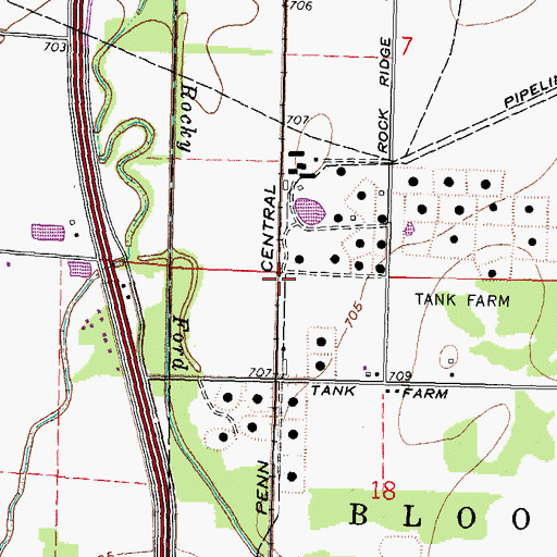 Topographic Map of Tank Siding, OH