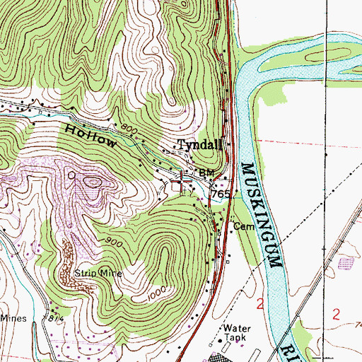 Topographic Map of Tyndal Methodist Church, OH