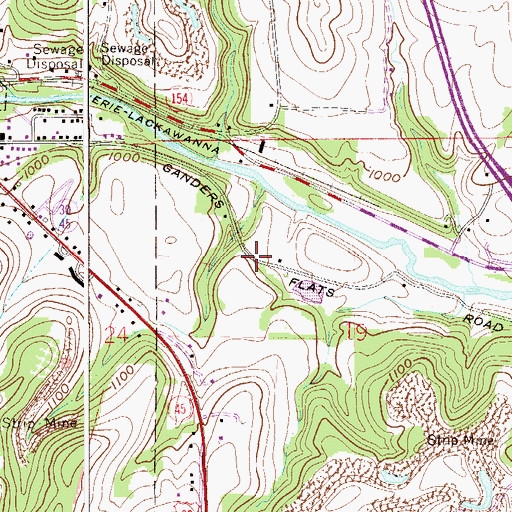 Topographic Map of Saratoga (historical), OH