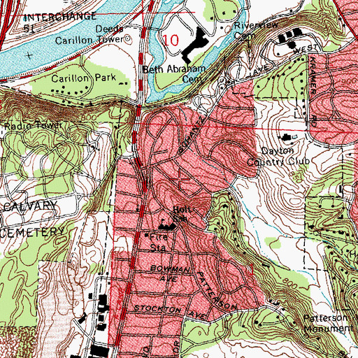 Topographic Map of Southern Hills, OH