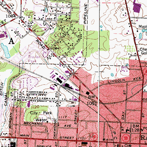 Topographic Map of Sprotts Corners, OH