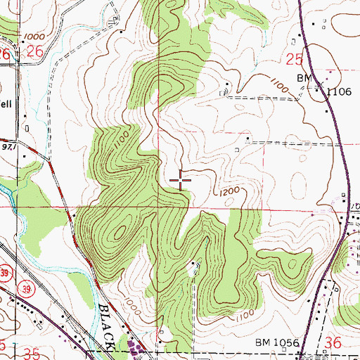 Topographic Map of Bald Knob, OH