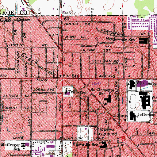 Topographic Map of Trilby, OH
