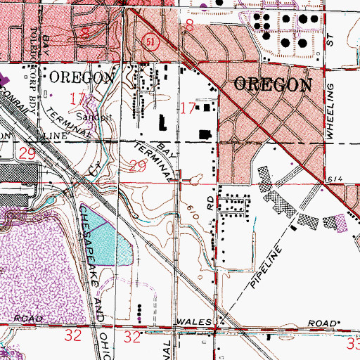 Topographic Map of Vickers, OH