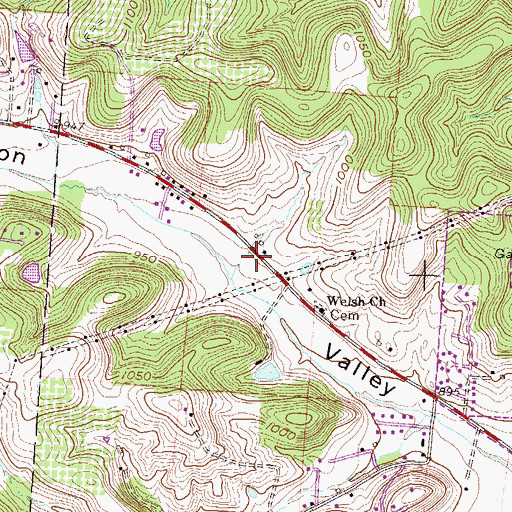 Topographic Map of Welsh Hills, OH