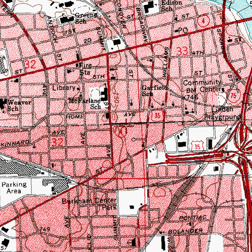 Topographic Map of West Side, OH