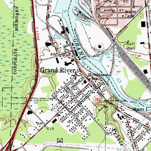 Topographic Map of Grand River United Church of Christ, OH