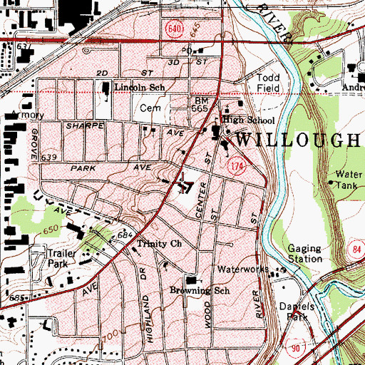 Topographic Map of Immaculate Conception Catholic Church, OH