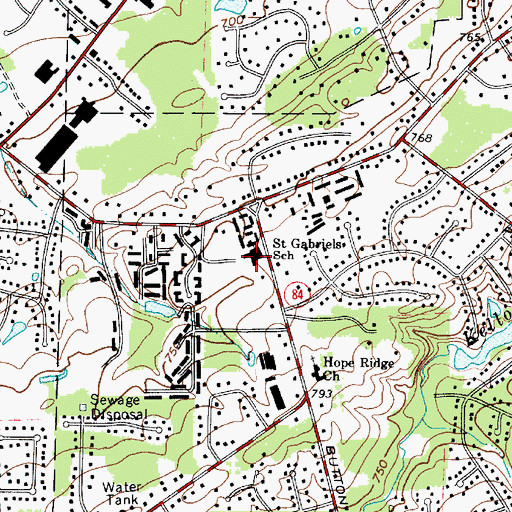 Topographic Map of Saint Gabriel Catholic Church, OH