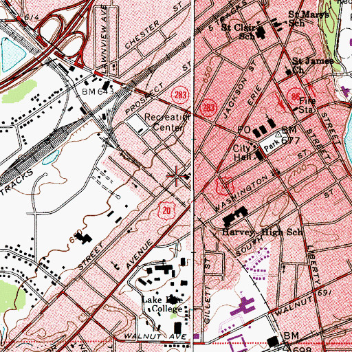 Topographic Map of Union Congregational Church, OH
