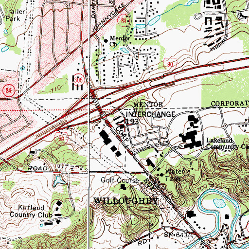 Topographic Map of Willo-Hill Baptist Church, OH