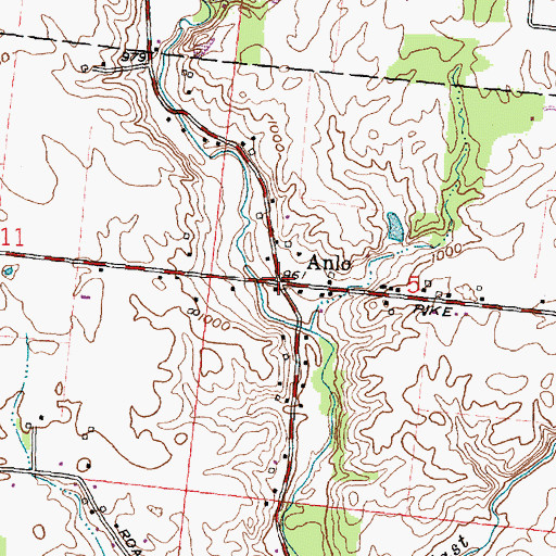 Topographic Map of Anlo, OH