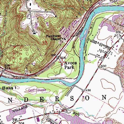 Topographic Map of Avoca Park, OH