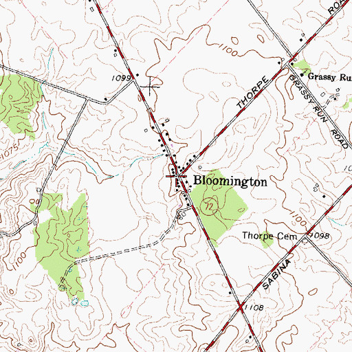 Topographic Map of Bloomington, OH