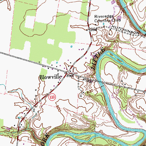 Topographic Map of Blowville, OH