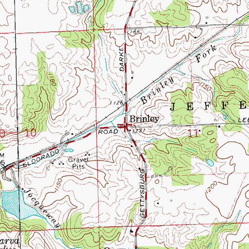 Topographic Map of Brinley, OH