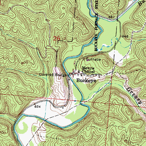 Topographic Map of Buckeye, OH