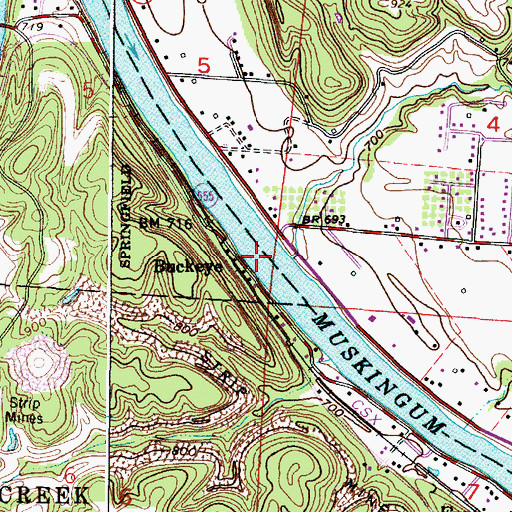 Topographic Map of Buckeye, OH
