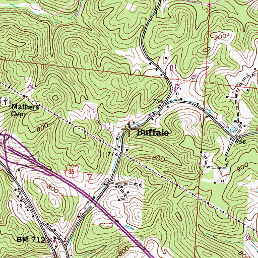 Topographic Map of Buffalo, OH