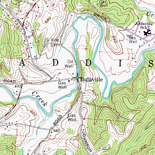 Topographic Map of Bulaville, OH