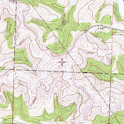 Topographic Map of Cassville, OH