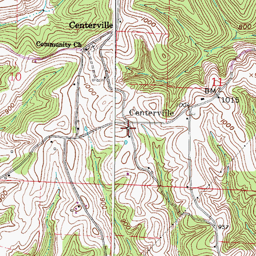 Topographic Map of Centerville, OH