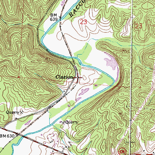 Topographic Map of Clarion, OH