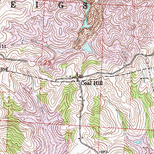 Topographic Map of Coal Hill, OH