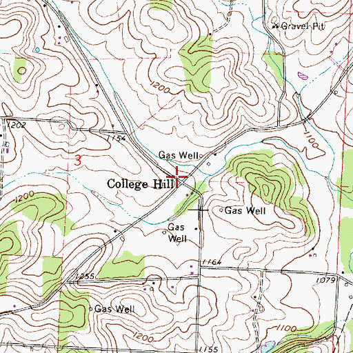 Topographic Map of College Hill, OH