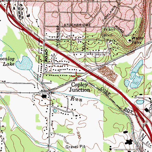 Topographic Map of Copley Junction, OH