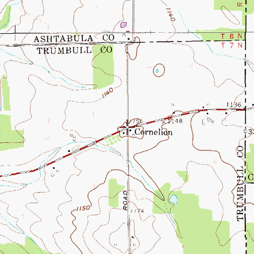 Topographic Map of Cornelion, OH