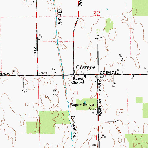 Topographic Map of Cosmos, OH