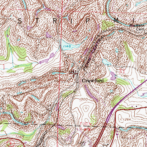 Topographic Map of Crawford, OH