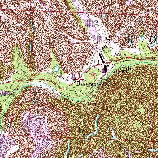 Topographic Map of Duncanwood, OH