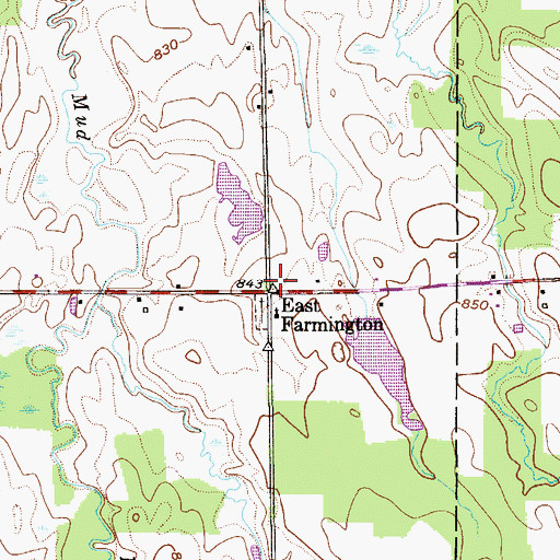 Topographic Map of East Farmington, OH
