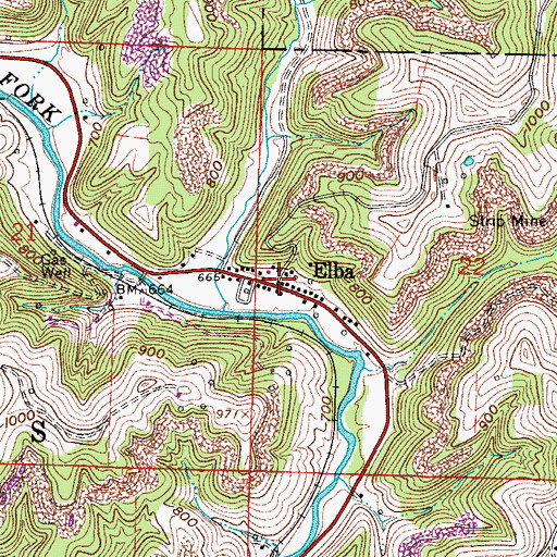Topographic Map of Elba, OH