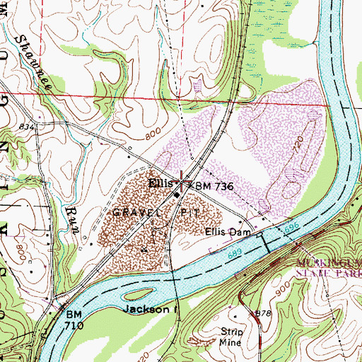 Topographic Map of Ellis, OH