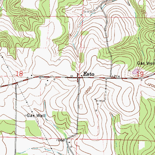 Topographic Map of Esto, OH