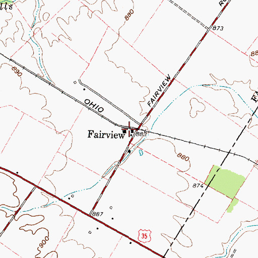 Topographic Map of Fairview, OH