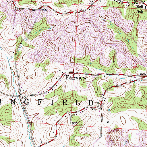 Topographic Map of Fairview, OH