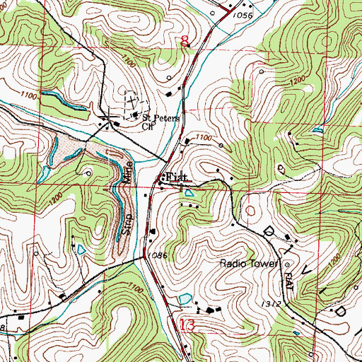 Topographic Map of Fiat, OH