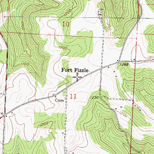 Topographic Map of Fort Fizzle, OH